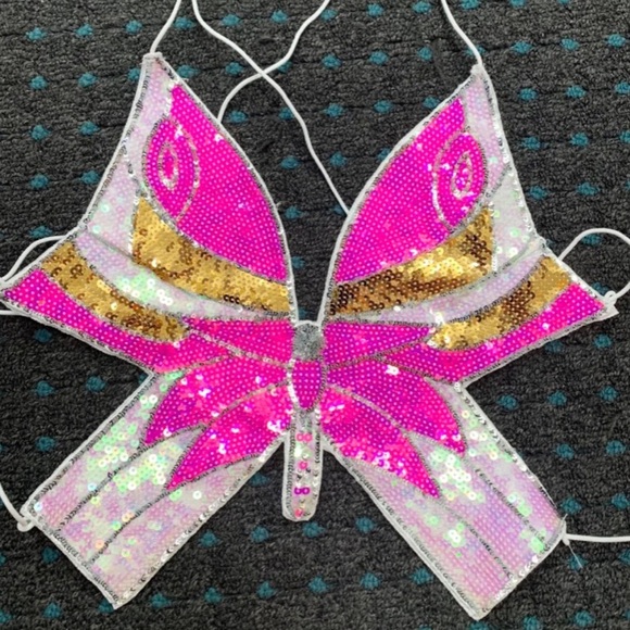 SEQUIN BUTTERFLY TOP - Picture 1 of 3